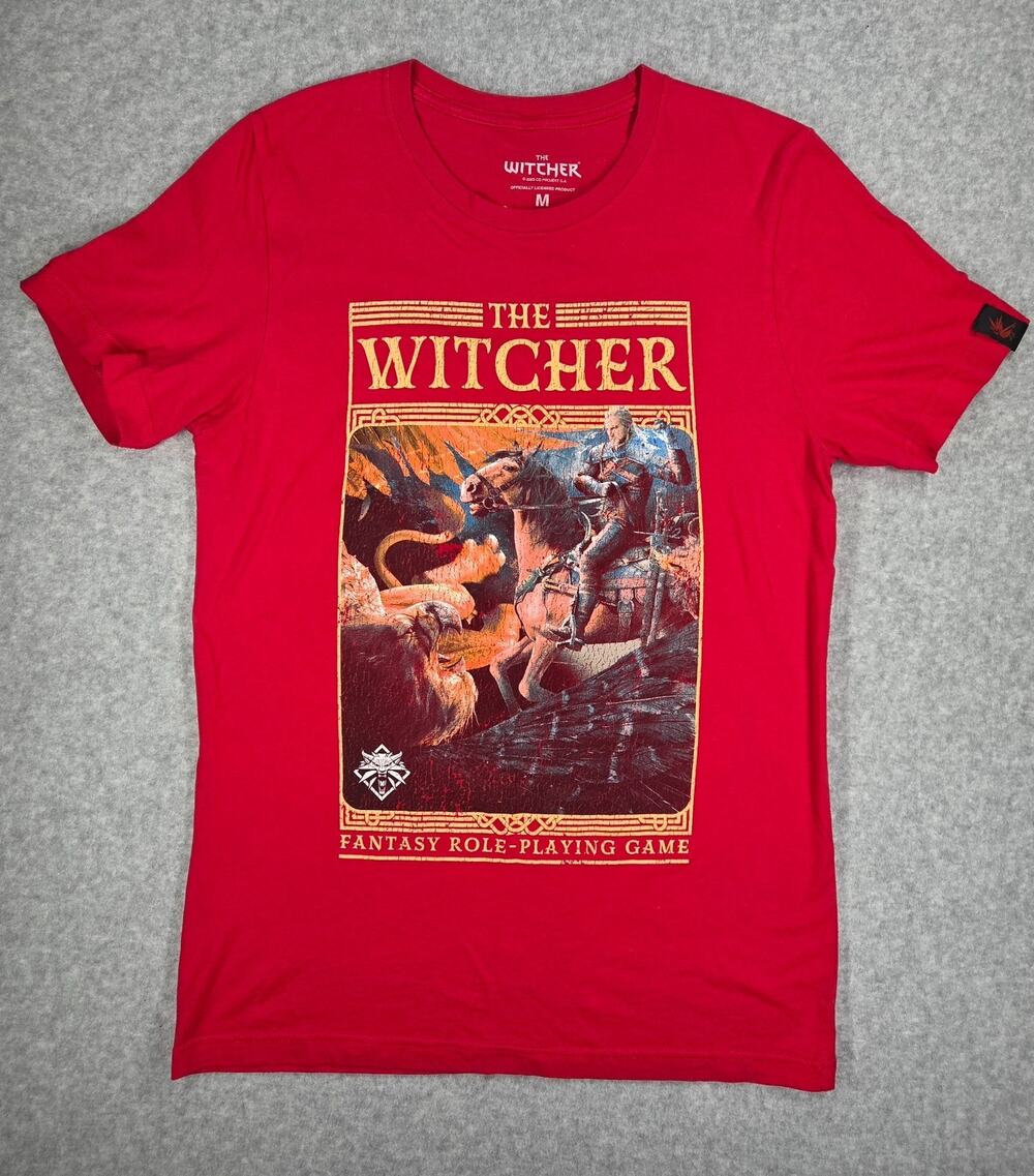 The Witcher Fantasy RPG video game Red Graphic T-Shirt Medium M CD Projekt Red